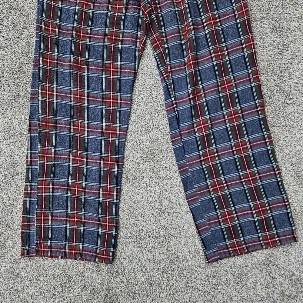 LL Bean Men's Scotch Plaid Flannel Sleep Pants Navy Stewart Gray Pajamas Size S